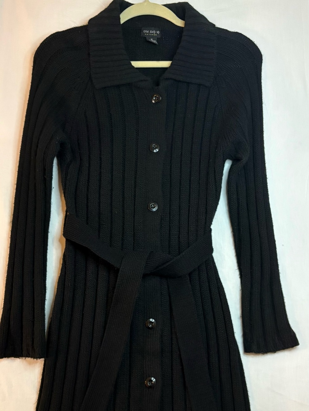 Grandma Ribbed Granola cable-knit Buttoned Belted long Cardigan Gothcore